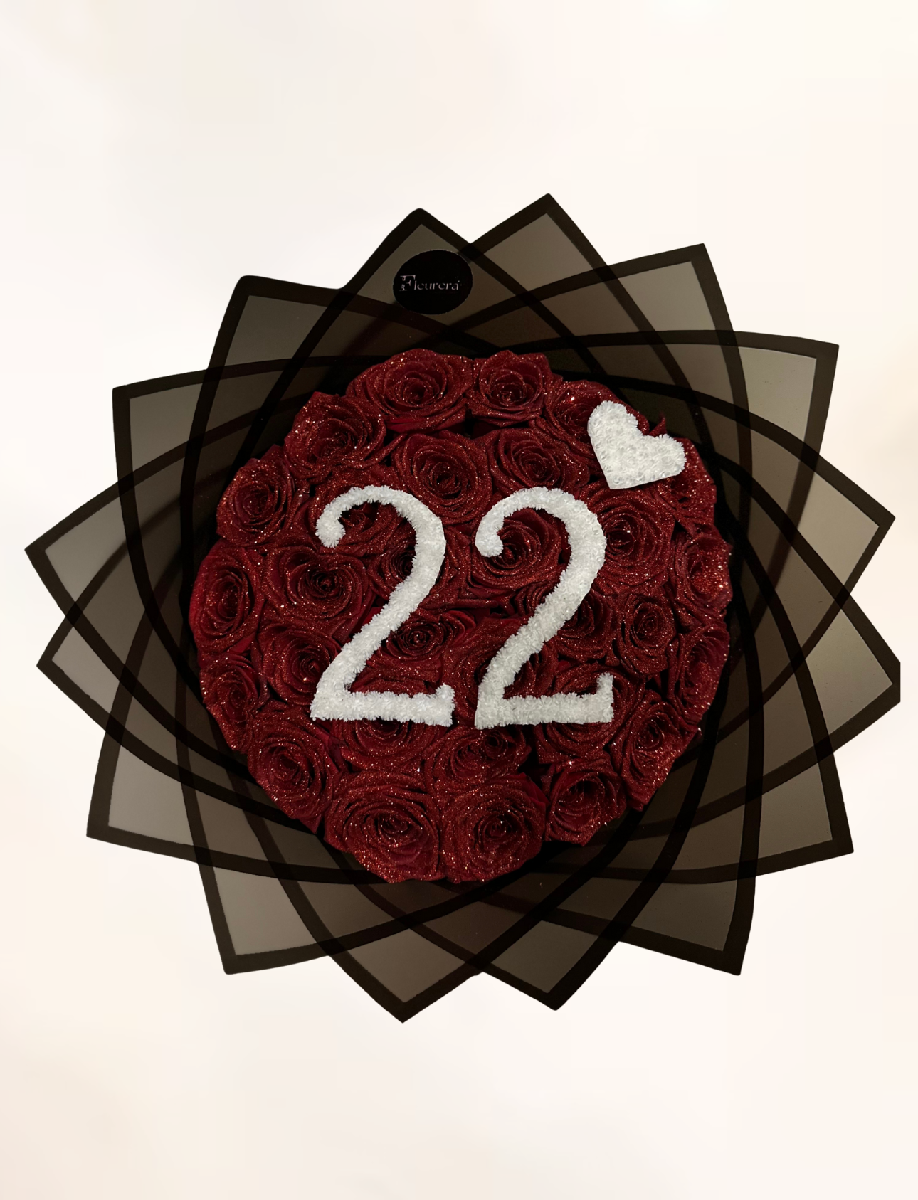 30 Rode Glitter Rozen met Cijfers
