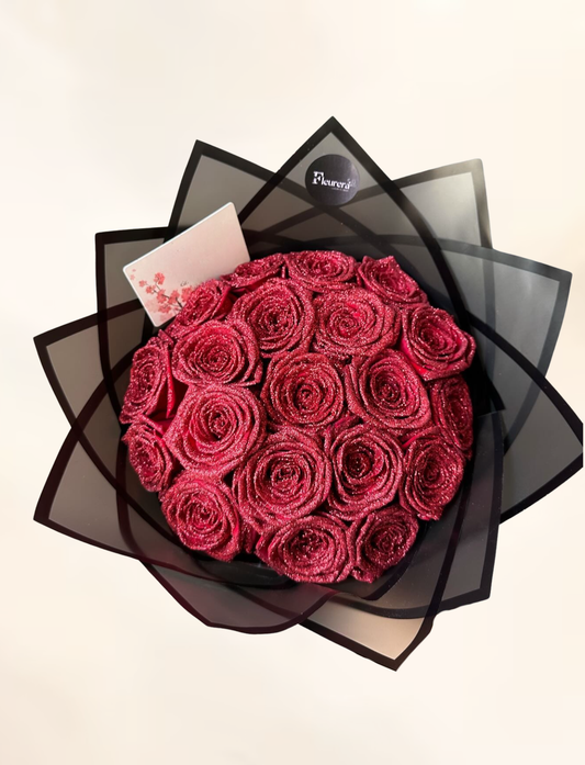 20 Rode Glitter Rozen